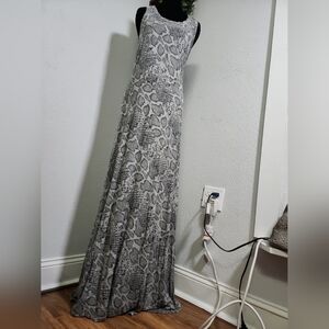 Ted Baker Gray Snake Print Dress EUC